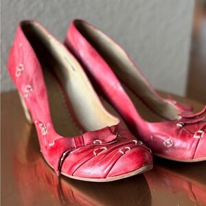 Red Leather Women's Shoes